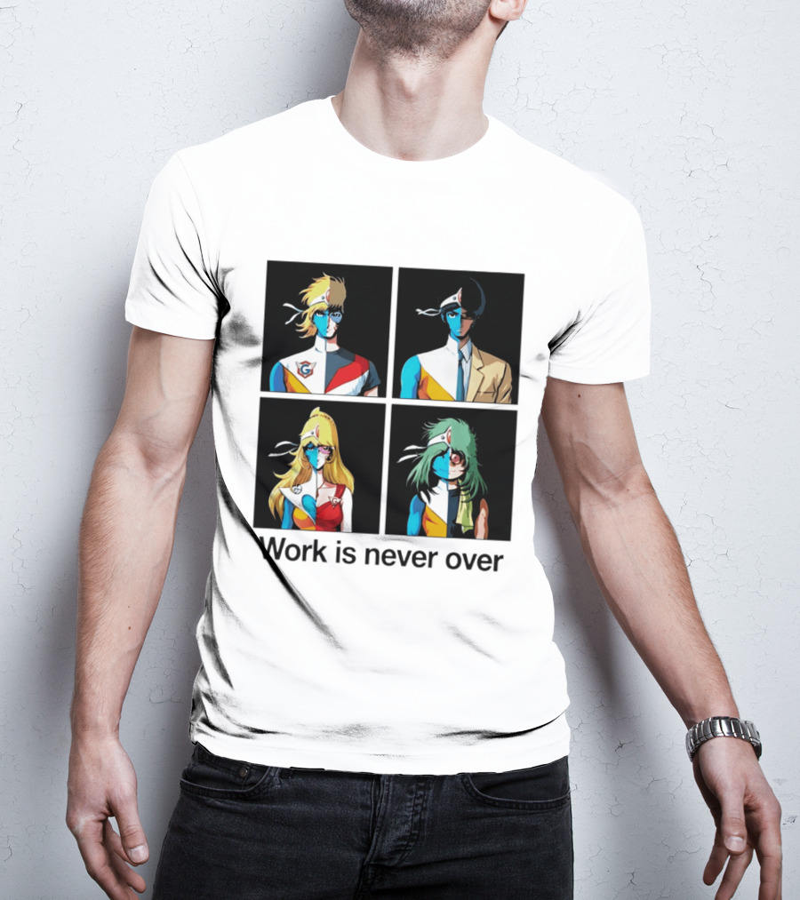 Crescendolls Work Is Never Over Daft Punk Interstella 5555 Characters T-Shirt