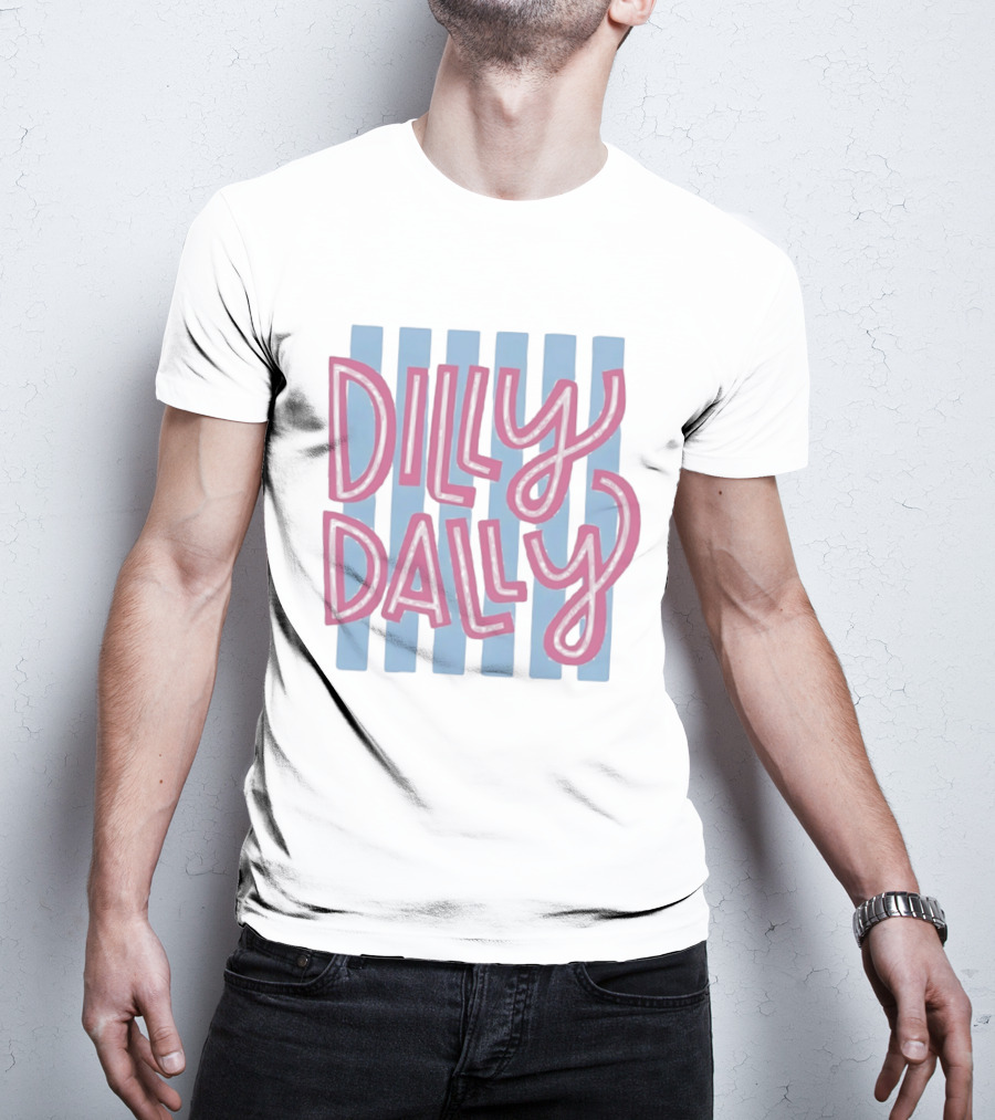 Dilly Dally Babier Pink And Blue Striped Playful T-Shirt