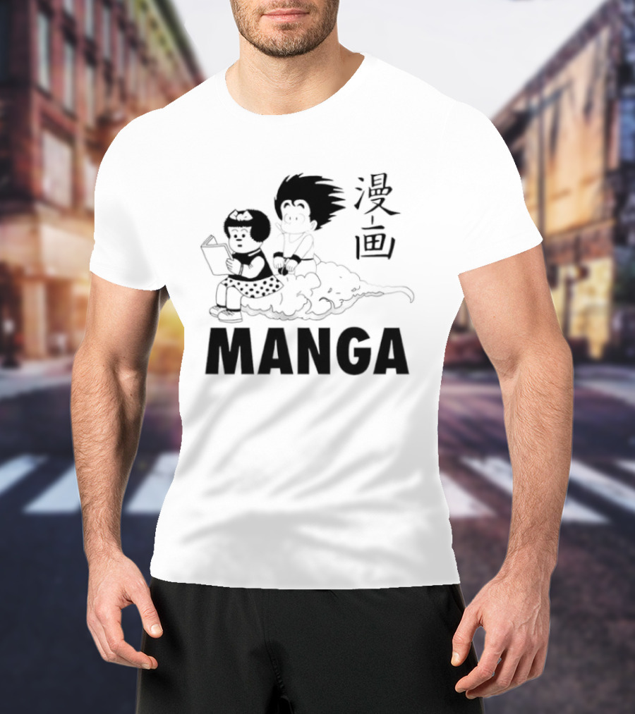 Manga Characters Riding Nimbus Cloud Goku T-Shirt