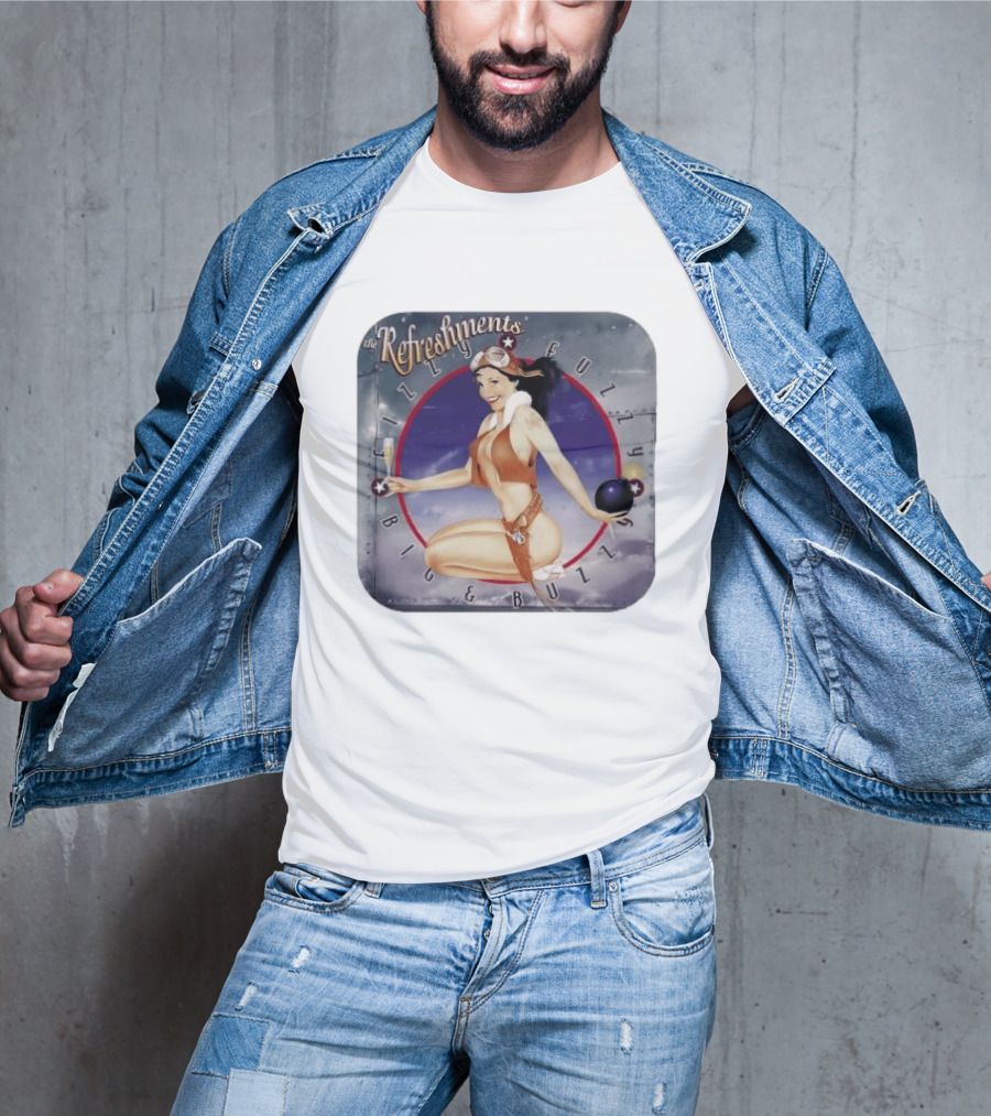 The Refreshments Fizzy Fuzzy Big & Buzzy 1996 Album Cover Vintage Pin Up T-Shirt