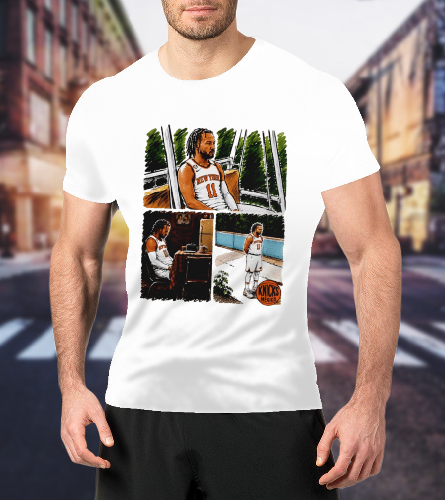 Jalen Brunson New York Knicks NBA Mexico Waiting For The Next Victim Meme T-Shirt