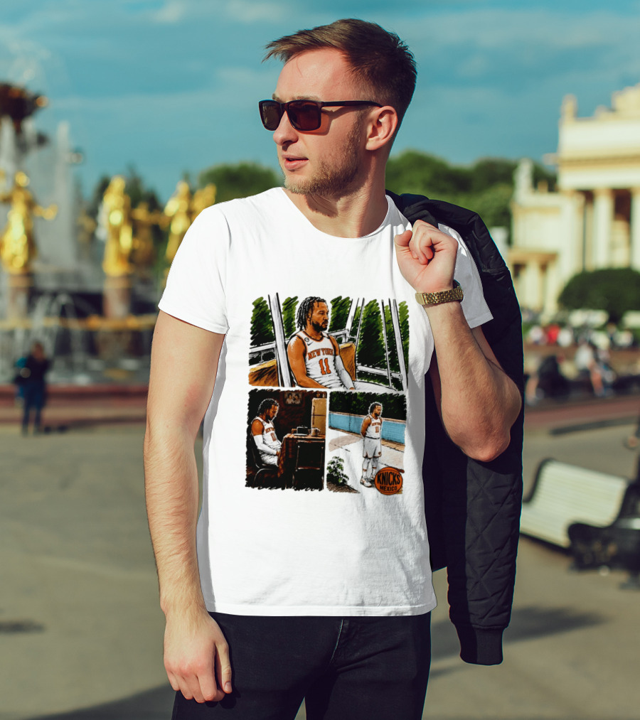 Jalen Brunson New York Knicks NBA Mexico Waiting For The Next Victim Meme T-Shirt