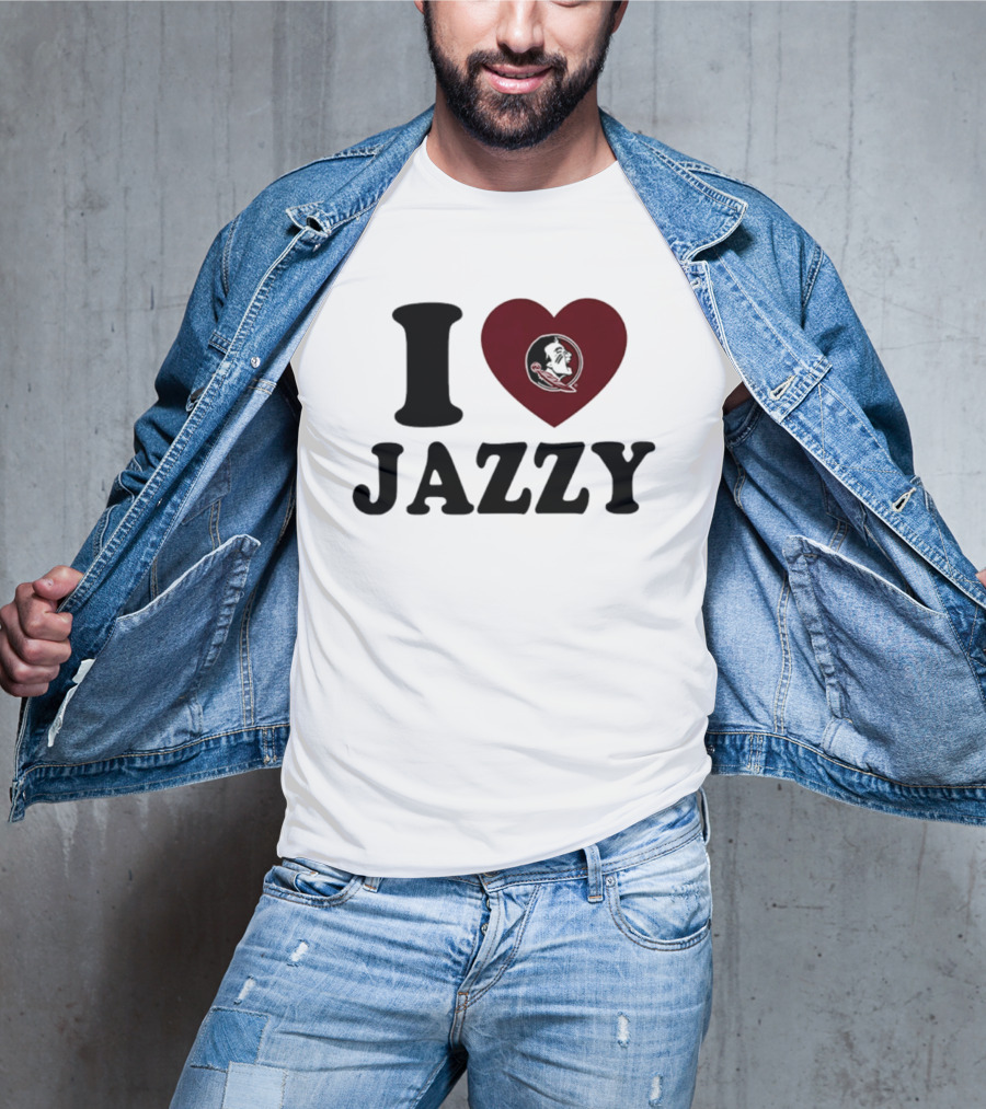 I Love Jazzy Florida State Heart Fan Pride T-Shirt
