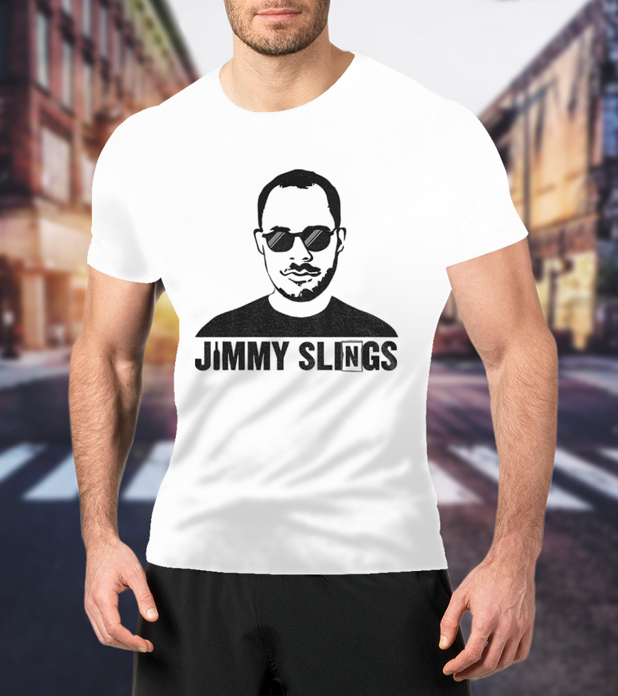 Jimmy Slings Sketch Portrait With Sunglasses T-Shirt