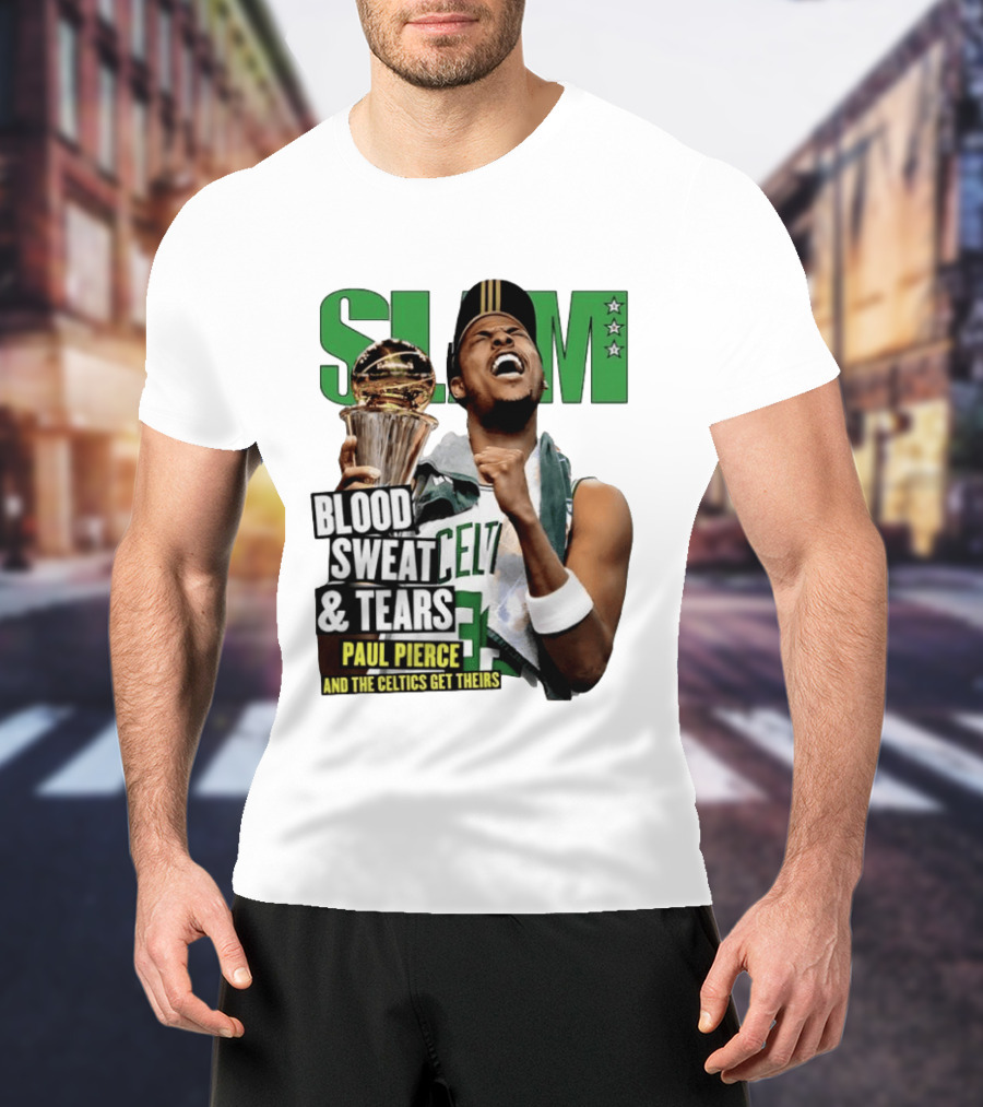 Paul Pierce SLAM Blood Sweat & Tears Celtics Champions T-Shirt