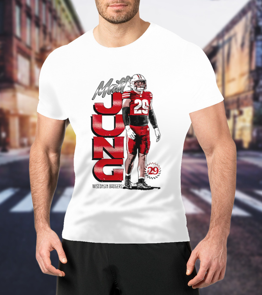 Matt Jung Wisconsin Badgers Football NCAA 29 T-Shirt