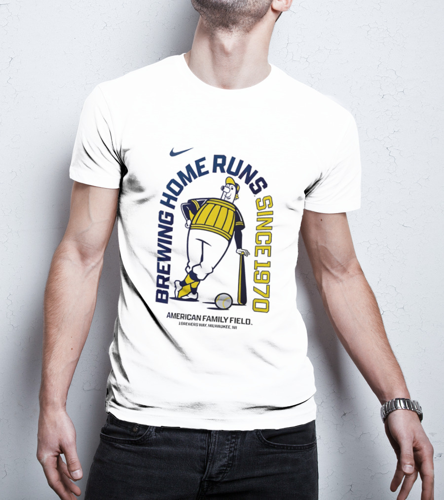Nike Brewing Home Runs Since 1970 American Family Field Milwaukee Brewers T-Shirt