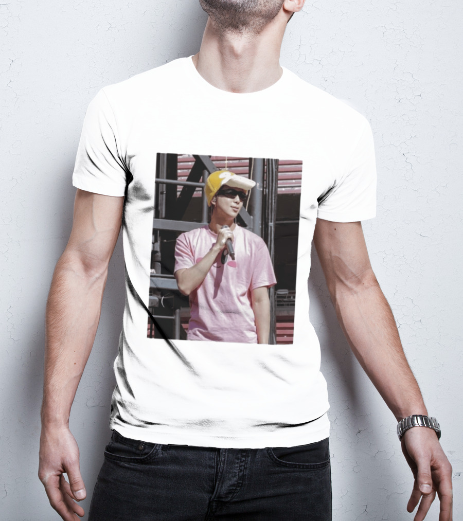 Namjoon Wearing Psyduck Hat Pink T T-Shirt