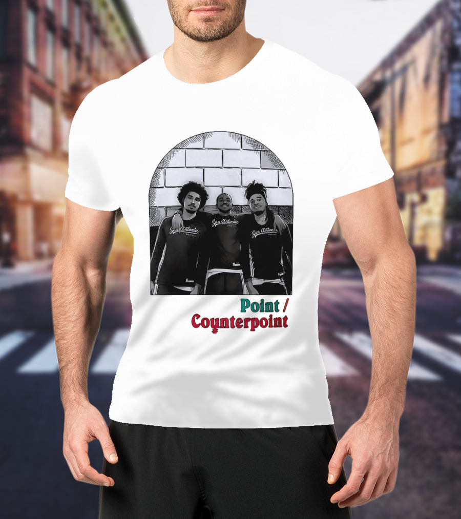 San Antonio Spurs Basketball Player Trio Point Counterpoint T-Shirt