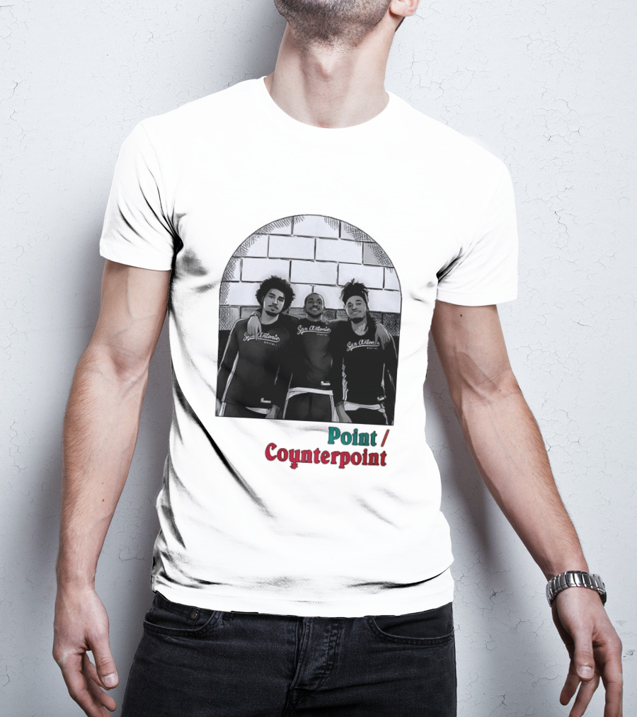 San Antonio Spurs Basketball Player Trio Point Counterpoint T-Shirt