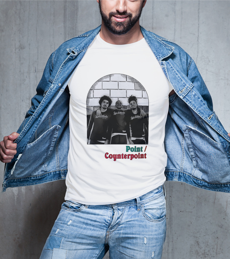 San Antonio Spurs Basketball Player Trio Point Counterpoint T-Shirt