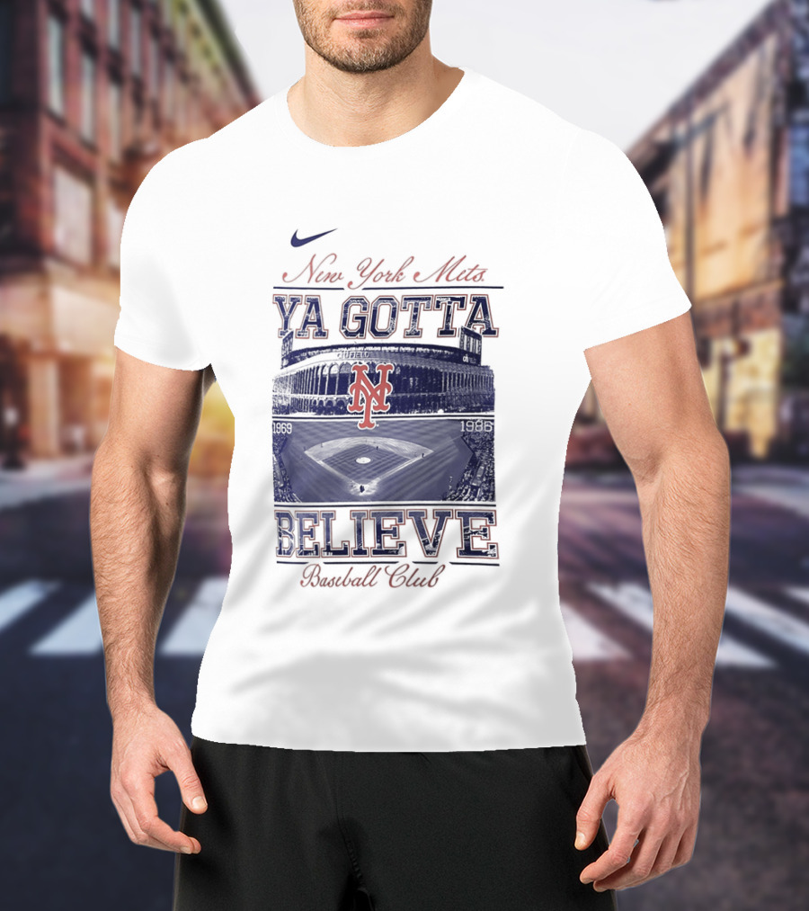 New York Mets Ya Gotta Believe Baseball Club 1969 1986 Nike T-Shirt