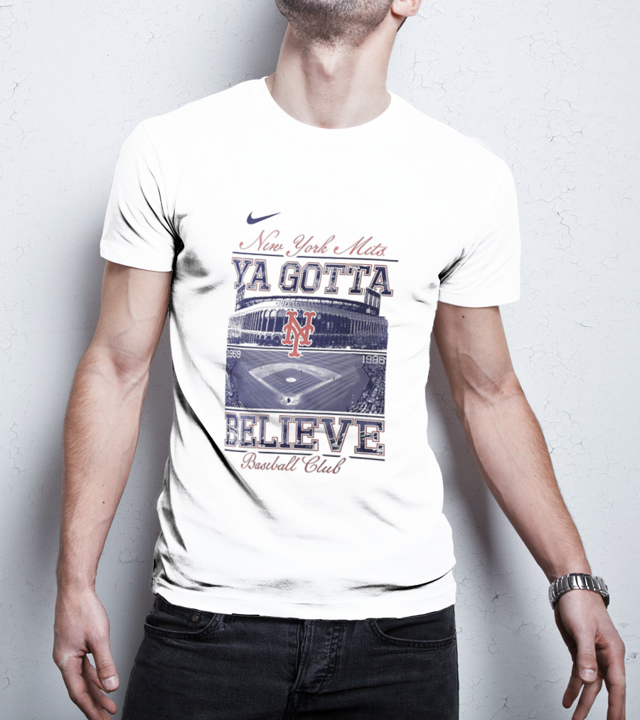 New York Mets Ya Gotta Believe Baseball Club 1969 1986 Nike T-Shirt