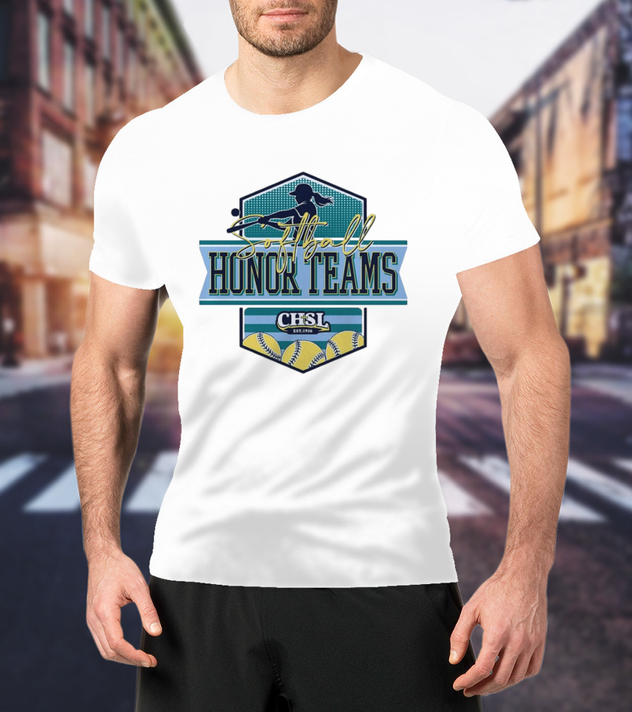 Softball Honor Teams CHSL Est. 1926 With Player Silhouette And Softballs T-Shirt