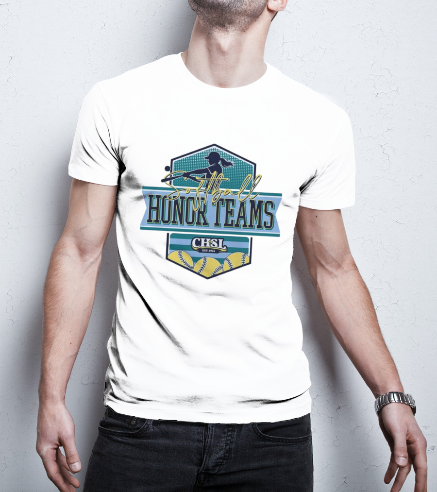 Softball Honor Teams CHSL Est. 1926 With Player Silhouette And Softballs T-Shirt