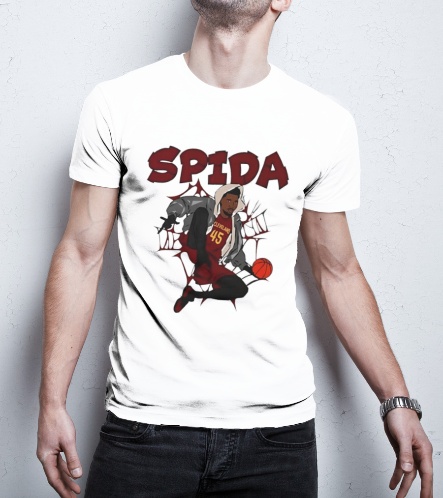 SPIDA Cleveland 45 Donovan Mitchell Basketball Spider Web T-Shirt