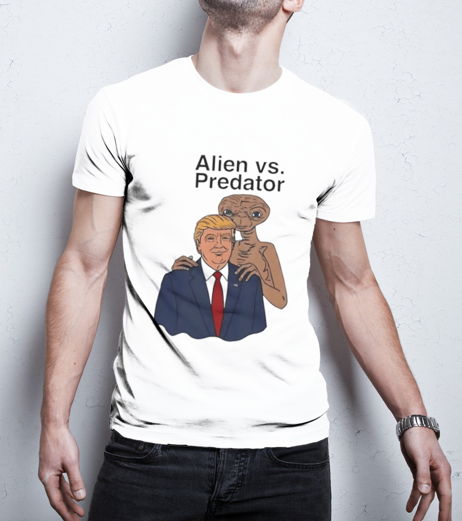 Alien Vs Predator Donald Trump ET Parody Fashion T-Shirt