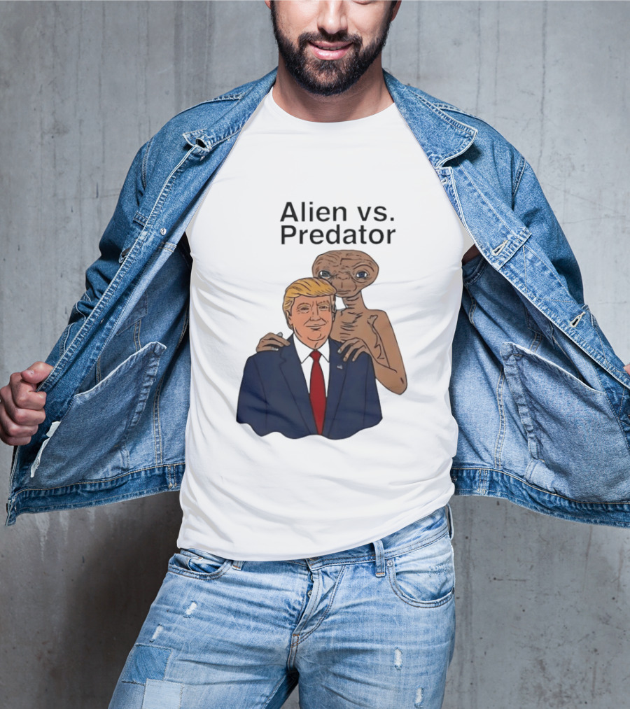 Alien Vs Predator Donald Trump ET Parody Fashion T-Shirt