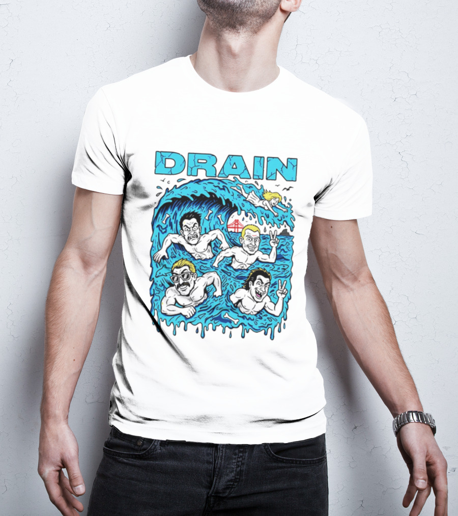 Drain Band Butthole Surfers Caricature Wave Surf T-Shirt