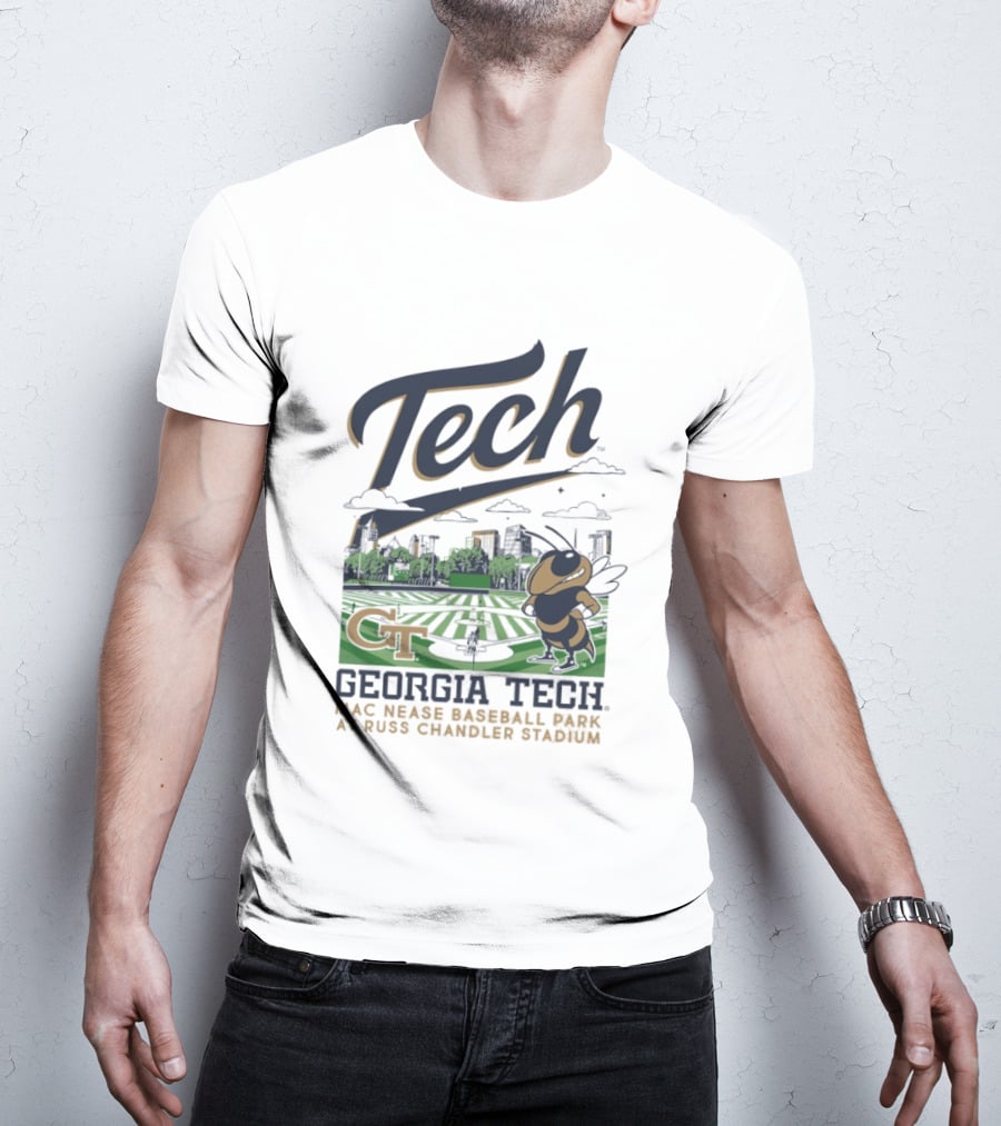 Georgia Tech Yellow Jackets Mac Nease Baseball Park Russ Chandler Stadium T-Shirt