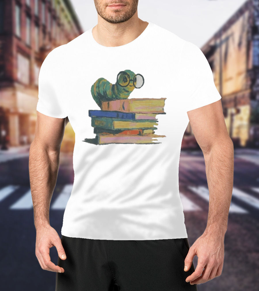 Literary Bookworm Glasses Stack Books T-Shirt