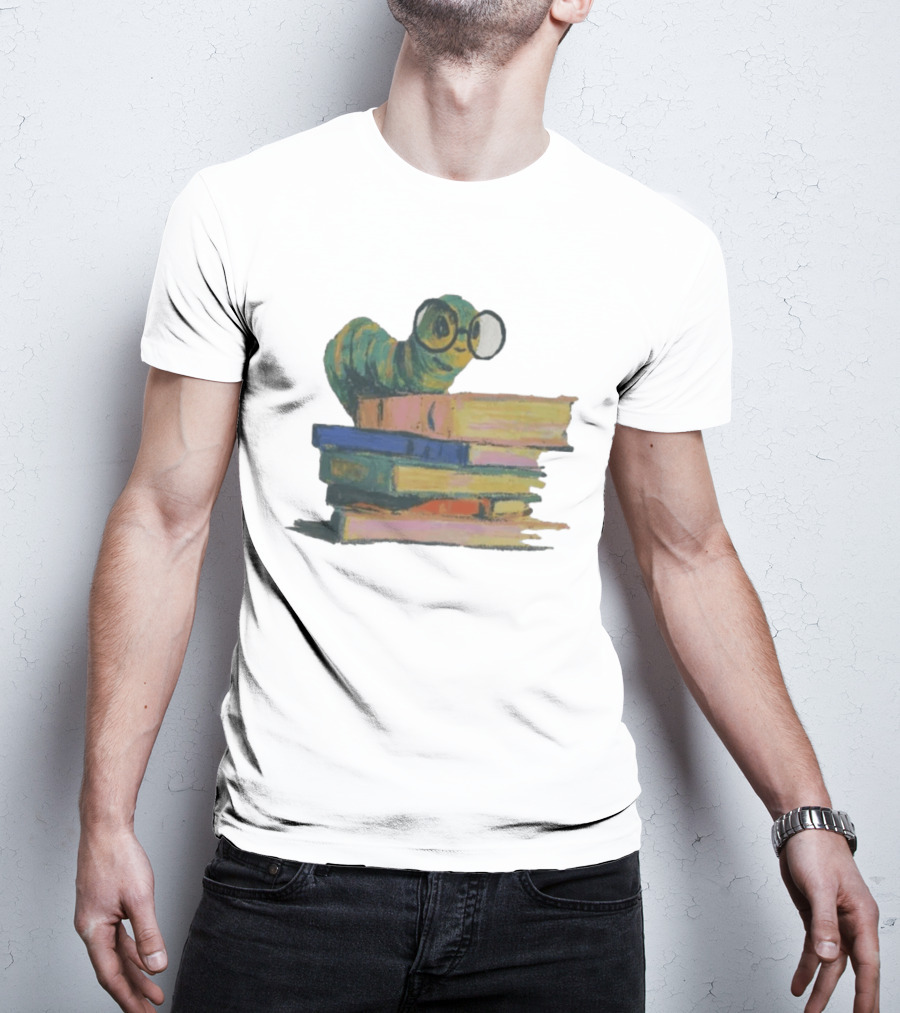 Literary Bookworm Glasses Stack Books T-Shirt