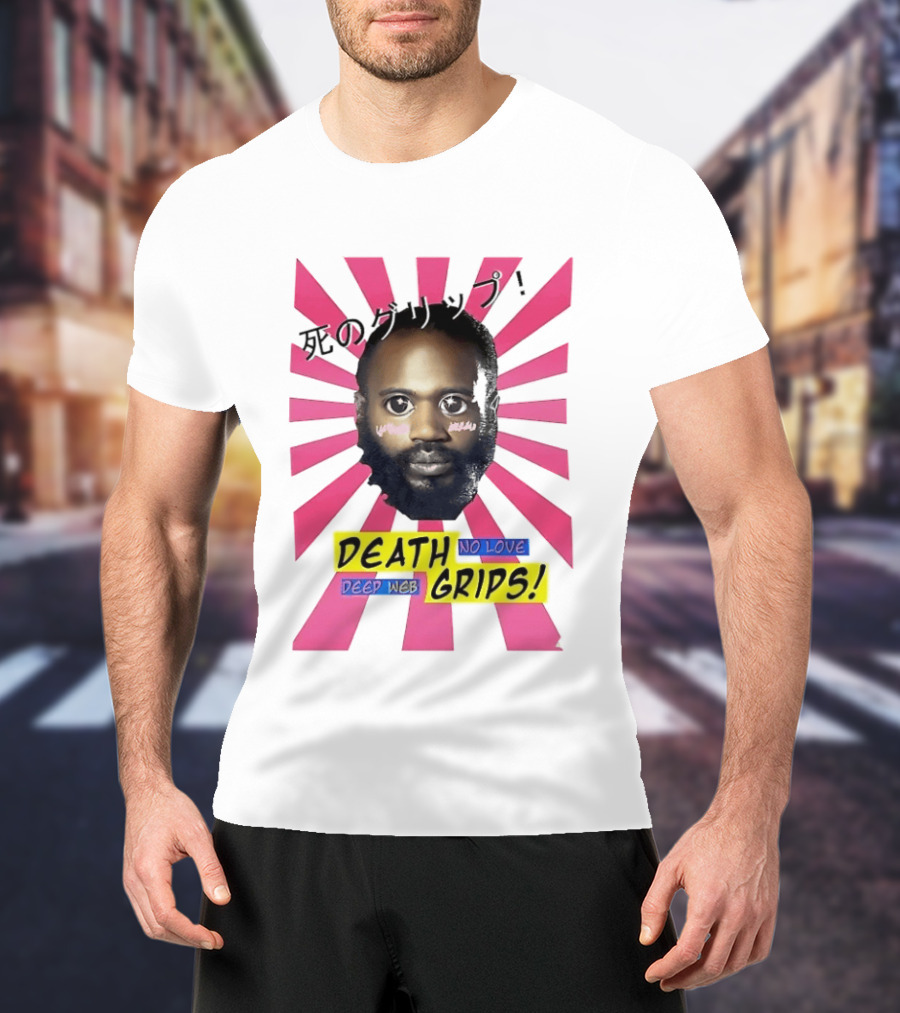 Stefan Burnett Death Grips No Love Deep Web Japanese Text Pink Sunburst T-Shirt