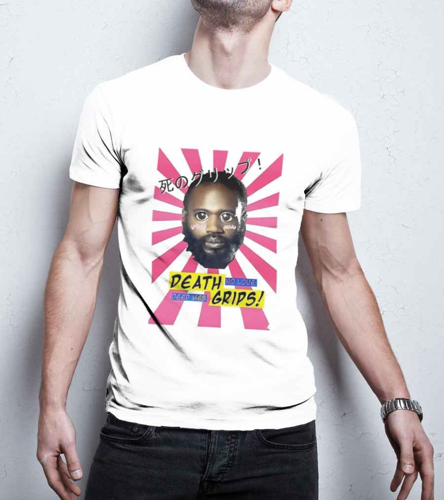 Stefan Burnett Death Grips No Love Deep Web Japanese Text Pink Sunburst T-Shirt