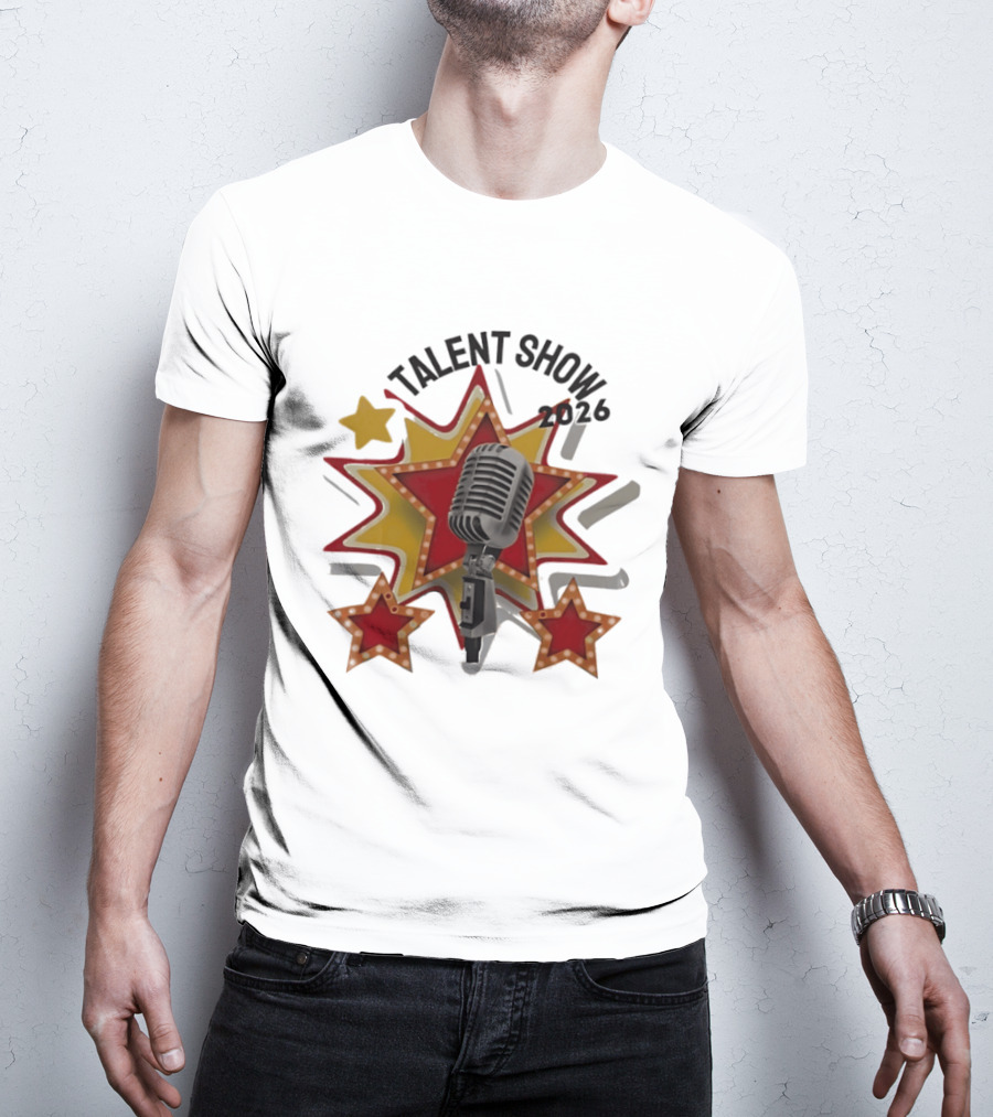 Talent Show 2026 Star Performer Mic And Stars T-Shirt