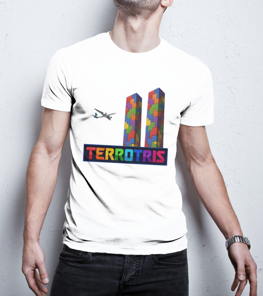Terrortris Tetris Block Towers With Plane T-Shirt