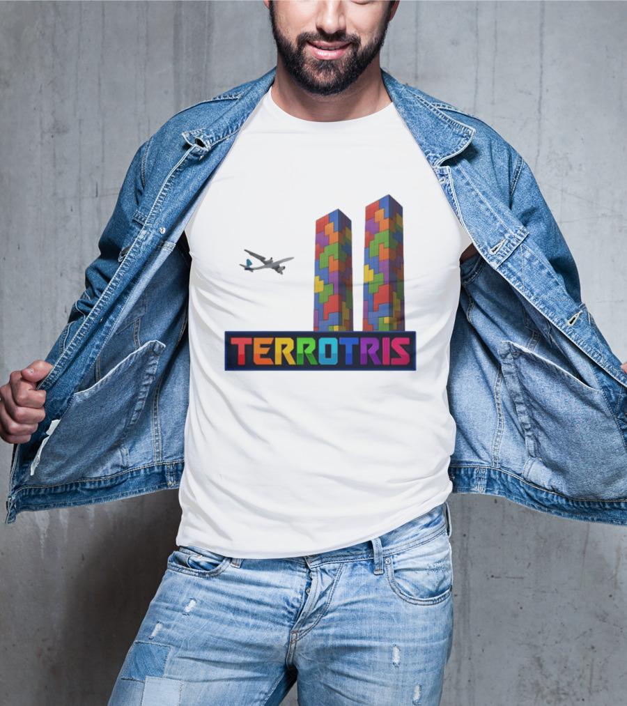 Terrortris Tetris Block Towers With Plane T-Shirt