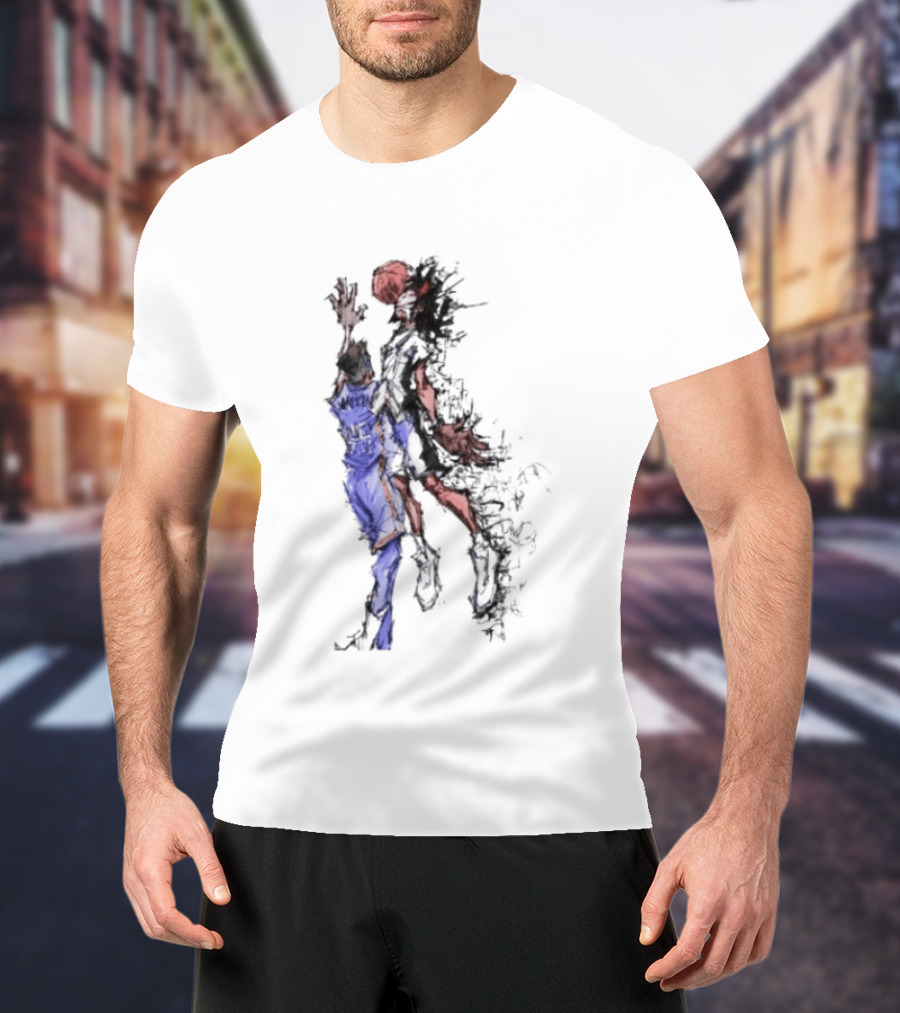 Oklahoma Basketball Number 25 Exploding Sketch Dunk Dynamic Sports T-Shirt