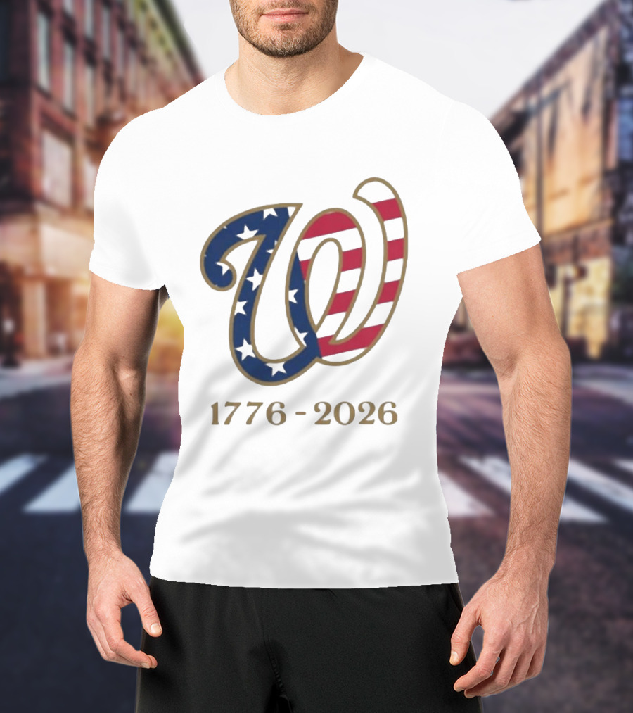 Washington Nationals America 250 Flag W 1776 2026 Stars And Stripes Anniversary T-Shirt