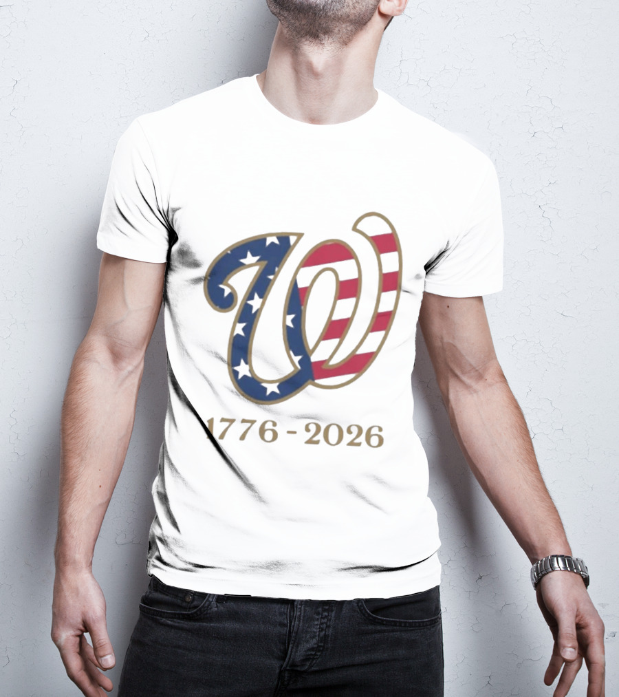 Washington Nationals America 250 Flag W 1776 2026 Stars And Stripes Anniversary T-Shirt