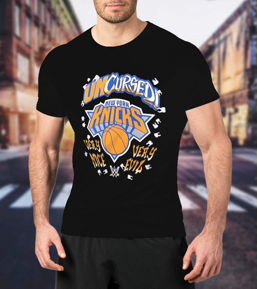 Uncursed New York Knicks Very Nice Very Evil Danhausen WWE T-Shirt
