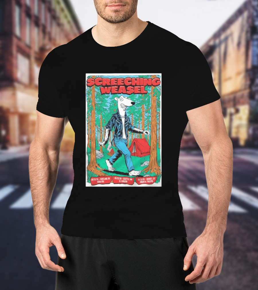 Screeching Weasel Punk Rocker Forest Weasel Tour Portland Seattle Denver T-Shirt