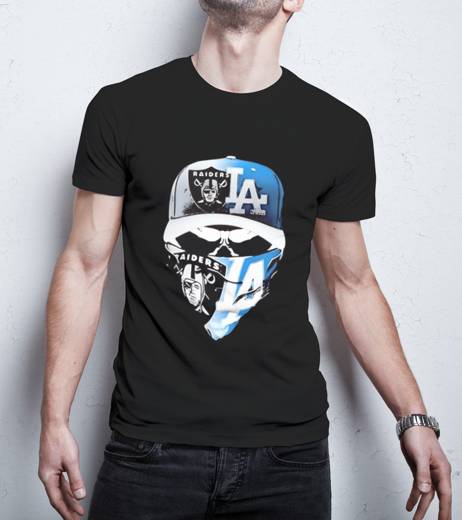 Las Vegas Raiders Los Angeles Dodgers Split Raiders LA T-Shirt