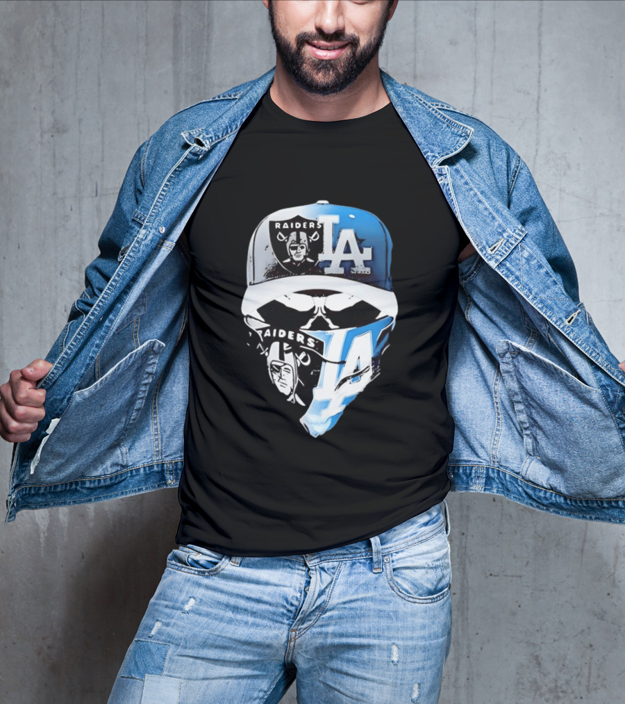 Las Vegas Raiders Los Angeles Dodgers Split Raiders LA T-Shirt