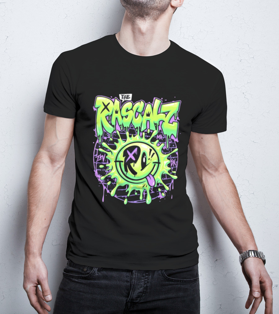 The Rascalz AEW Slime Smiley Graffiti T-Shirt