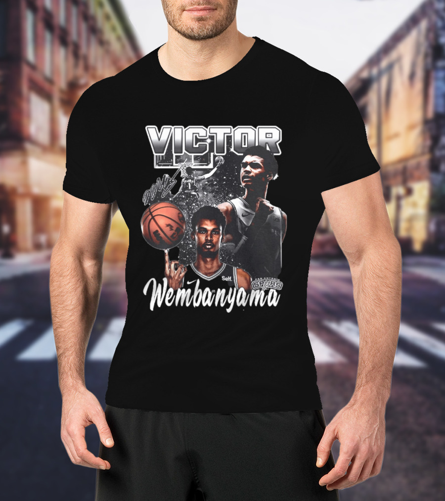 Victor Wembanyama Spurs Basketball Dunk Spinning Posing T-Shirt