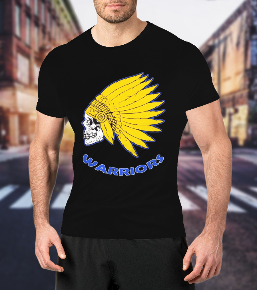 Warriors Fearless Spirit Skull Yellow Headdress T-Shirt