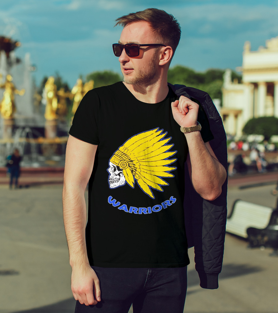 Warriors Fearless Spirit Skull Yellow Headdress T-Shirt