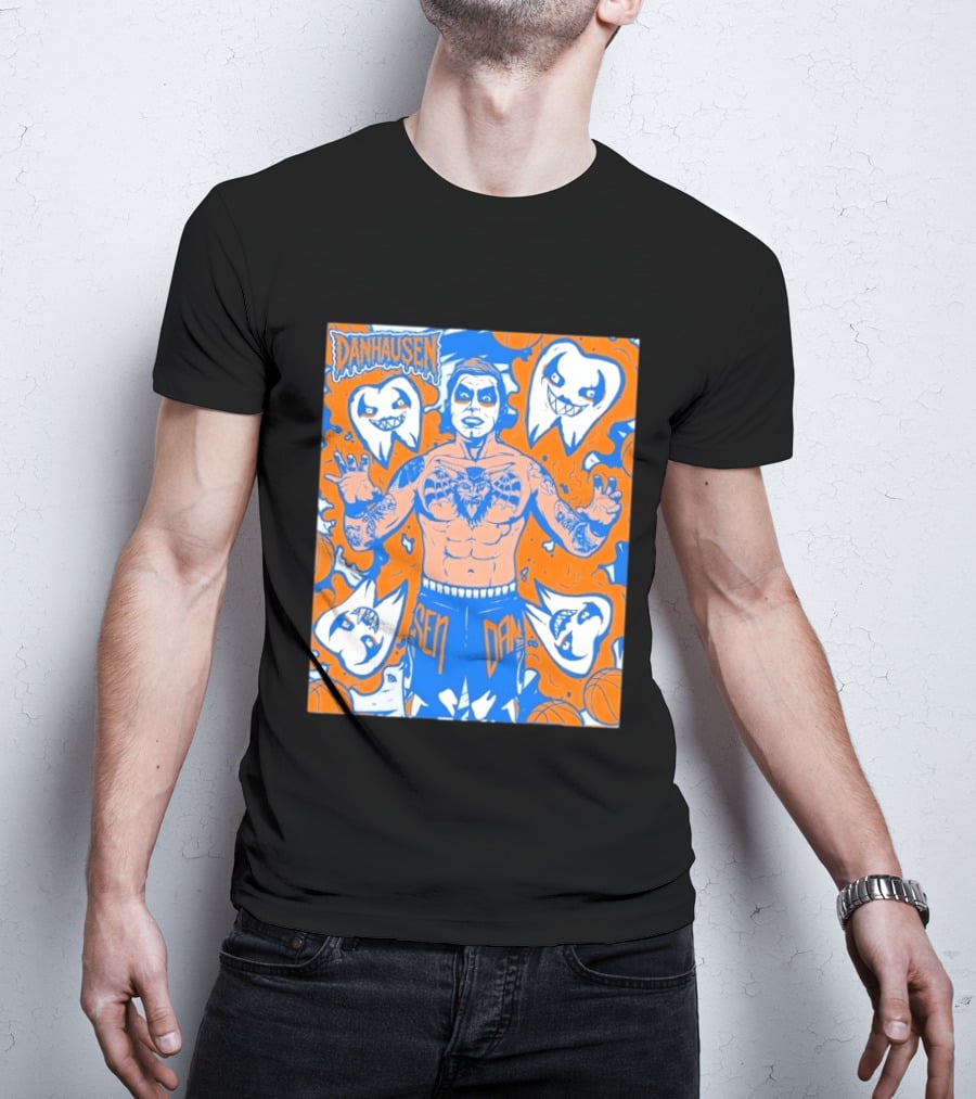 New York Knicks Danhausen Collaboration Uncursed Cartoon T-Shirt