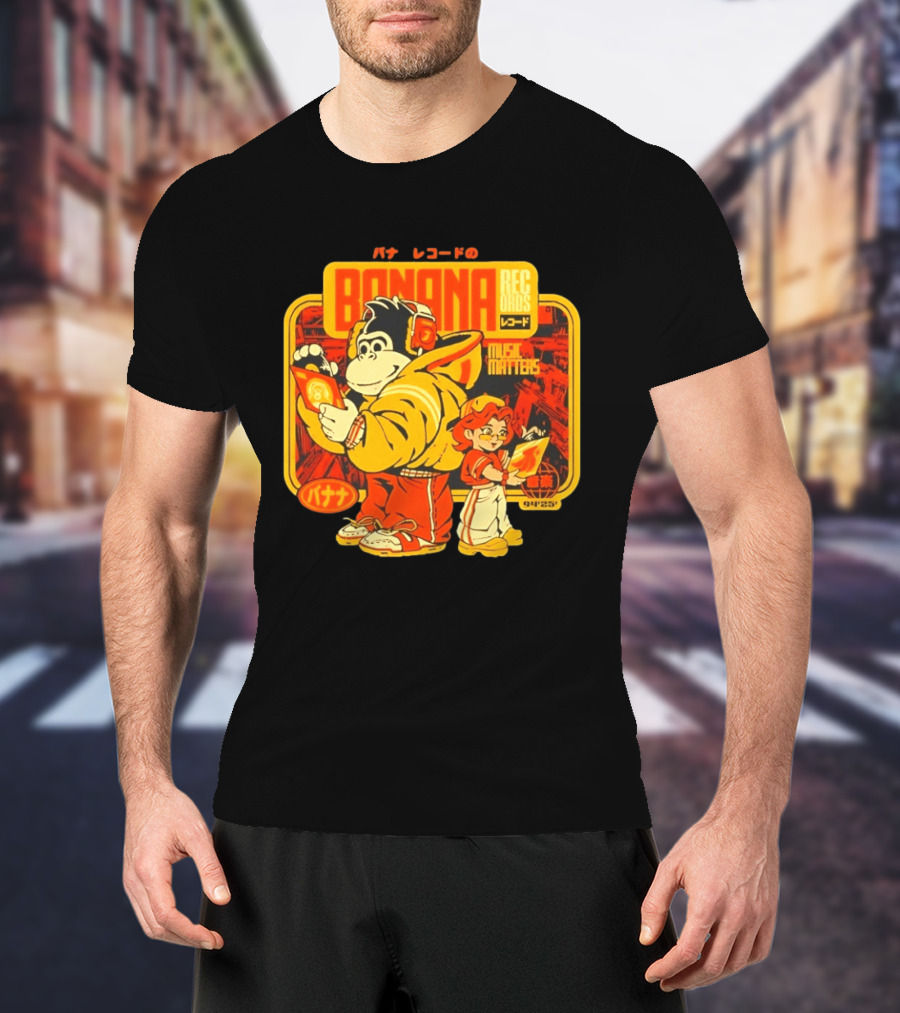 Banana Records Music Matters Retro Style Japanese T-Shirt