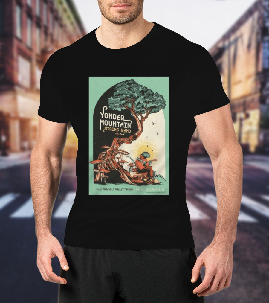 Yonder Mountain String Band Live At Friendly Valley Tavern Peoria IL May 24 2026 T-Shirt