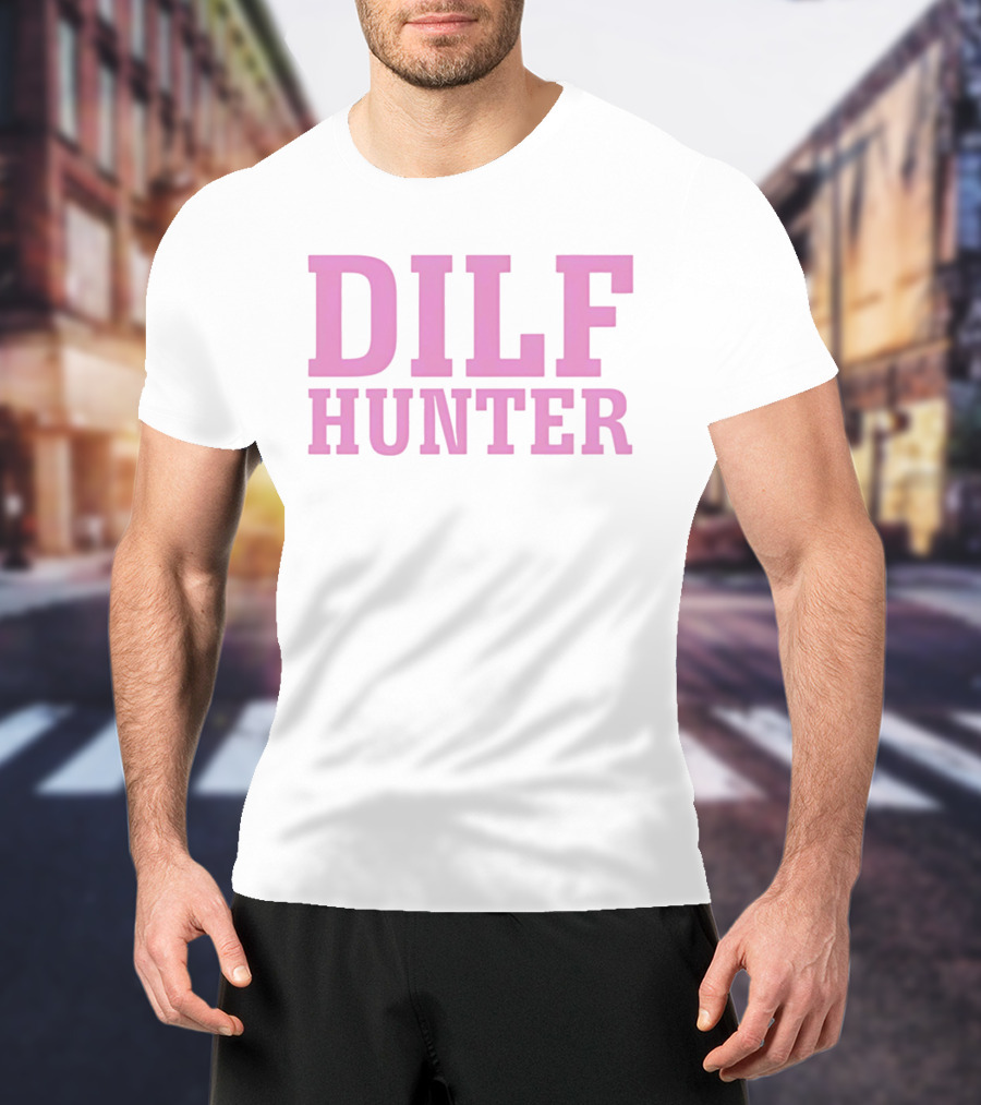DILF Hunter Pink Bold Retro Fun T-Shirt