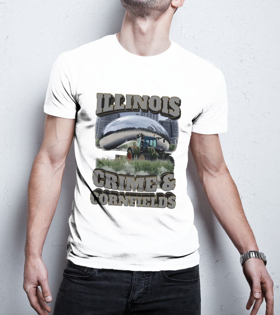 Illinois Crime & Cornfields Cloud Gate Tractor Scenery T-Shirt