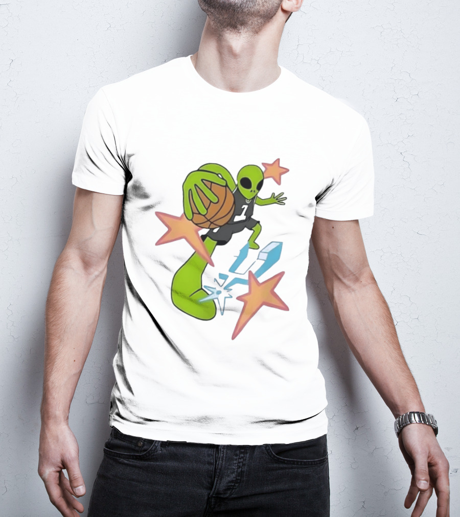 San Antonio Spurs Alien Basketball Dunking Stars T-Shirt