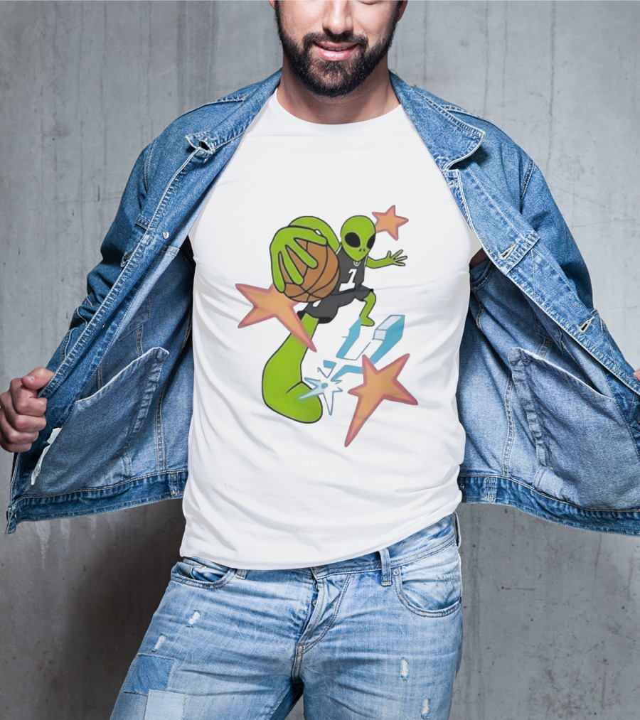 San Antonio Spurs Alien Basketball Dunking Stars T-Shirt