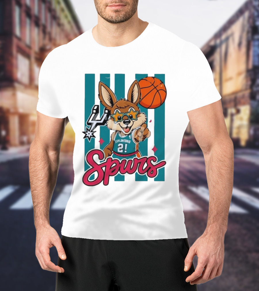 San Antonio Spurs Mascot Basketball Star Glasses Youth 21 T-Shirt